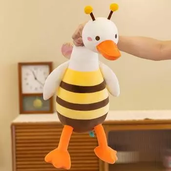 Гусь превращается в пчелу Подушка для коленей Пчела Плюшевая кукла Плюшевая подушка Белый гусь Мягкая игрушка Мягкие игрушки 70cm