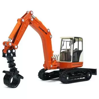 Гусеничные захваты для древесины в масштабе 1/50, модель тяжелой строительной машины, игрушки для хобби 1/50-Size:17*6*4.5cm оранжевый/чёрный
