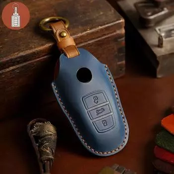 GUSHIBEI Роскошный кожаный чехол для ключей ручной работы для Volkswagen чёрный