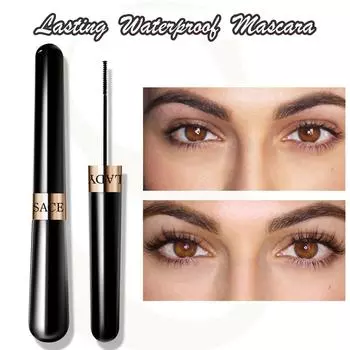 Густая подкручивающая тушь для ресниц, водостойкая и не тускнеющая, черная тушь One Size чёрный