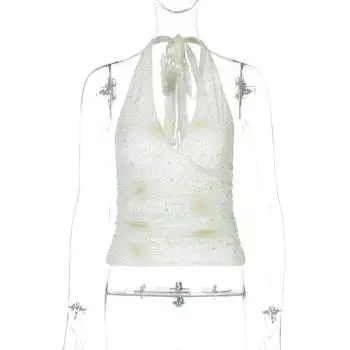 Gusty Retro Millennium Sexy Style XINGX Halter Spaghetti Straps Vest Women s High Street Y2g Pure Desire Style Tight Tops Summer Light green L