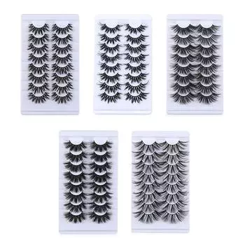 Густые многослойные эффектные тонкие пушистые 4D накладные ресницы из норки, накладные ресницы 25 мм