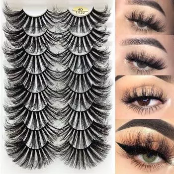 Густые многослойные эффектные тонкие ресницы, пушистые наращивание ресниц, 25 мм, накладные ресницы, 4D норка
