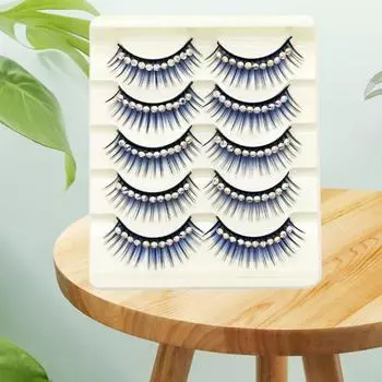 Густые, полные полоски ресниц, длинные блестящие ресницы, накладные ресницы, подарок на День детей синий