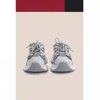 Guyun Shu Mesh дышащие кроссовки женские на платформе, увеличивающие рост, серебристые туфли для папы 2025 года, новая повседневная обувь 35