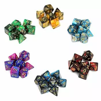 GWHOLE игральные кости многогранные игральные кости акриловые 6 цветов 7 размеров 42 штуки Cthulhu Mythology TRPG карточная игра образовательная и т. д.
