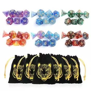 GWHOLE Многогранный акриловый 6 7 42 Cthulhu Mythos TRPG сумка для хранения карт в комплекте игральные кости, игральные кости, цвета, размеры, детали, игра, обучение и т. д.,