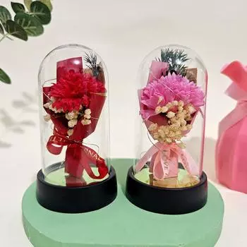 Гвоздика Вечный Цветок Акриловый Абажур Подарок Матери на День Святого Валентина Креативный Подарок Украшение Маленький Ночник Имитация Цветка
