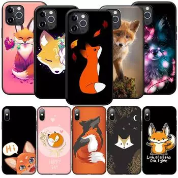 GX110 Kawaii Cute Fox силиконовый мягкий чехол для iPhone 13 12 Mini 11 Pro XS Max XR X 8 7 6 6S Plus 5 5S SE 2020 iPhone 5 5s SE