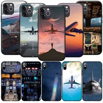 GX14 Airplane Fly Travel силиконовый мягкий чехол для iPhone 13 12 Mini 11 Pro XS Max XR X 8 7 6 6S Plus 5 5S SE 2020 iPhone 5 5s SE