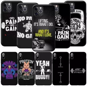 GX154 No Pain No Gain, силиконовый мягкий чехол для спортзала и фитнеса для iPhone 13 12 Mini 11 Pro XS Max XR X 8 7 6 6S Plus 5 5S SE 2020 iPhone 5 5s SE