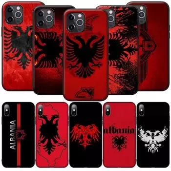 GX16 Албания, мягкий силиконовый чехол с флагом албанцев для iPhone 13 12 Mini 11 Pro XS Max XR X 8 7 6 6S Plus 5 5S SE 2020 Iphone 5 5s Se