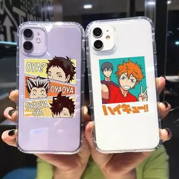 GYKZ милый японский аниме Oya Haikyuu прозрачный чехол для телефона для iPhone 13 11 Pro 12 XR X XS MAX SE20 7 8Plus противоударный мягкий чехол iPhone 6 plus