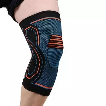 Gym Fitness Nylon Running Knitted Knee Sleeve Workout Knee Support Knee Pads Compression Knee Brace L
