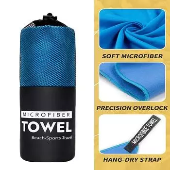 Gym Towel Quick-drying Bath Towels Bathroom Accessories 40x80 76x152CM Swimming Fitness Camping Running Home Garden Beach Set (M Plus L) темно-синий