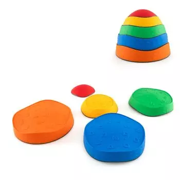 GYMAX Балансировочный камень Балансировочное бревно для детей в помещении Практика равновесия Обучающая игрушка Игра Восприятие цвета Моторика Навыки прыжков на открытом воздухе Спортивная игра Веселье