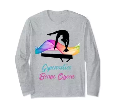 Gymnastics Beam Queen Swirl Long Sleeve T-Shirt синий