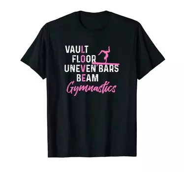 Gymnastics Girls Love Beam Gymnastics T-shirt чёрный