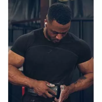 GYMSHARK 315 Бесшовная футболка черная A2A9W BBBB