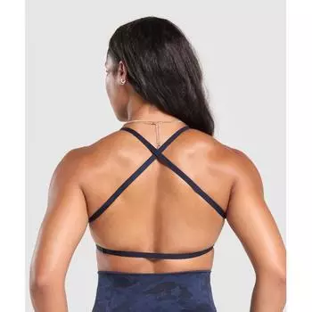 Gymshark Adapt Camo Cross Back спортивный бюстгальтер темно-синий пепельно-голубой B1c5c Ucdw XXS