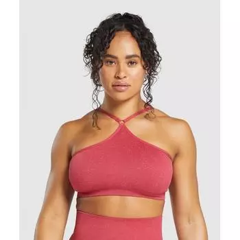 GYMSHARK Adapt Fleck Бесшовный бюстгальтер с воротником-халтером Винтаж Розовый Классический Розовый null B6A2E KB1D