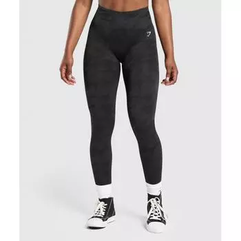 Gymshark Адаптировать бесшовные леггинсы Camo Черный Асфальт Серый B5a8b Bcnc XS