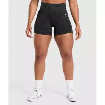 Gymshark Адаптировать Камуфляж бесшовные шорты черный асфальт серый B6a1l Bcnc L