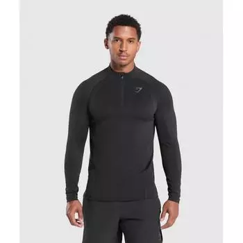 Gymshark Apex Seamless 1 4 Zip Черный Темно-серый A5a4v Bb3k M