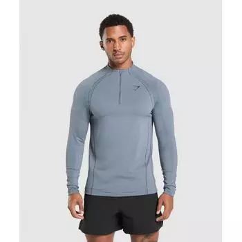 Gymshark Apex Seamless 1 4 Zip Iron Blue Black A5a4v Ucz0 3XL