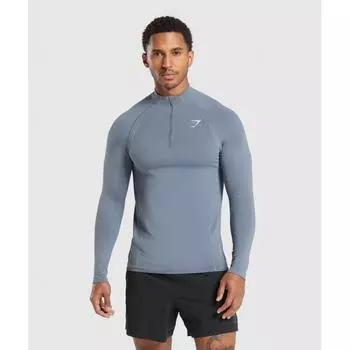Gymshark Apex Seamless 1/4 Zip Iron Blue Cool Blue A5a4v Uczm XS