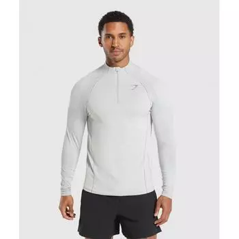 Gymshark Apex Seamless 1 4 Zip Светло-серый Средне-серый A5a4v Gchw XL