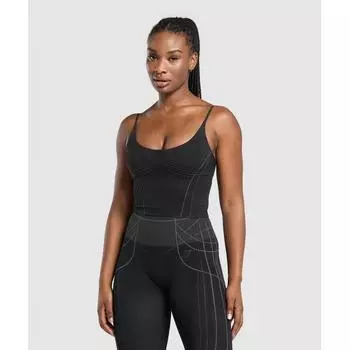 Gymshark Apex Seamless Midi Tank Black Graphite Grey B3b9a Bb29 XS