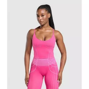 Gymshark Apex Seamless Midi Tank Valley Pink Sour Pink B3b9a Kcsd XS