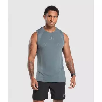 Gymshark Apex Seamless Tank Iron Blue Cool Blue A5a5c Uczm XS