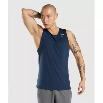 Gymshark Arrival Tank Navy A2a1o Ubcy S