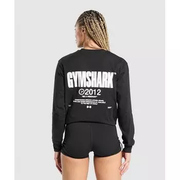 GYMSHARK Be a Visionary Топ с длинными рукавами, черный B7A6M BB2J