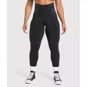 Gymshark Бесшовные леггинсы Glute Boost Black Asphalt Grey B8a7m Bccj XS