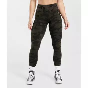 Gymshark Adapt Camo Seamless Ribbed Leggings Black Camo Brown B5a8b Bb3m XS