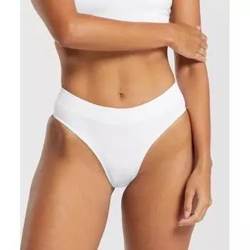 GYMSHARK Бесшовные трусы белые B6A7G WB57
