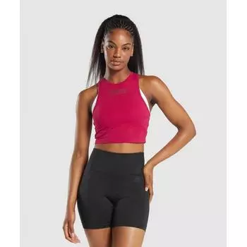 Gymshark Block Crop Tank Build Pink B6a3q Kb7b XS