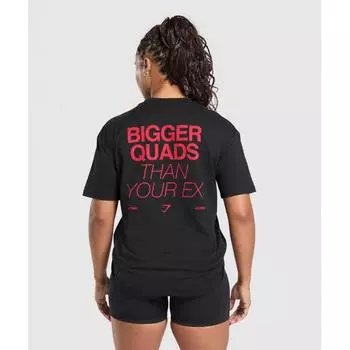 Gymshark Большие квадрицепсы, чем твоя бывшая футболка Черная B2b3o Bb2j XS