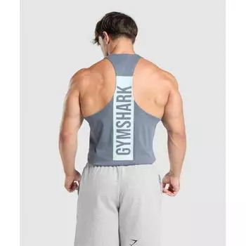 Gymshark Bold Stringer Iron Blue A1b7f Uctm XS