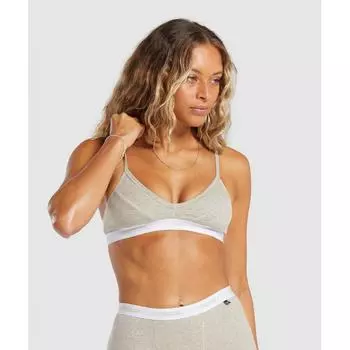 GYMSHARK Бралетт в рубчик Stone Grey Marl B6A7O GCG0
