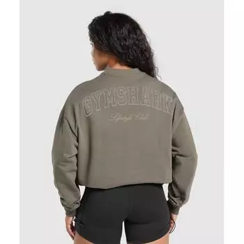 Gymshark Collegiate Sweatshirt Camo Brown B2b1z Nby9 XXS