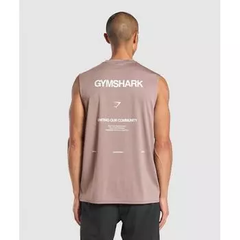 Gymshark Conditioning Apparel Cut Off Tank Powder Mauve A7a1y Kb7d XS