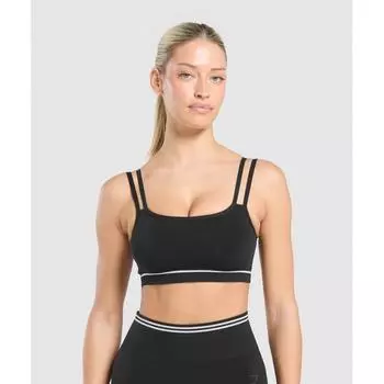 Gymshark Contrast Seamless Sports Bra Black B2c1i Bb2j XS