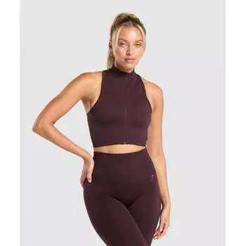 Gymshark Corset Seamless Crop Tank Heritage Brown B9a5m Ncnz XS