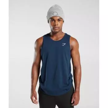 Gymshark Crest Tank Navy A3a7q Ubcy XS