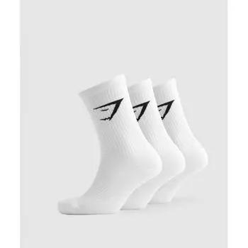 Gymshark Crew Socks 3pk White I3a3p Wb57 S