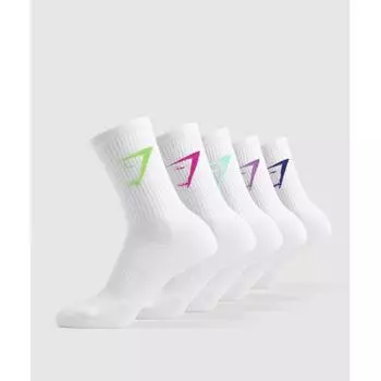 Gymshark Crew Socks 5pk Active Purple Cobalt Purple Energy Gelato Green Pop Turquoise Vibrant Pink I3a1y Pb83 S